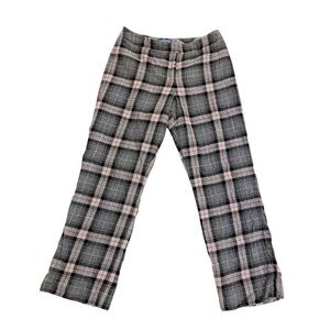 Vintage Pendleton 100% Virgin Wool Trouser Pant Gray Checkered Women Size 6 Chic